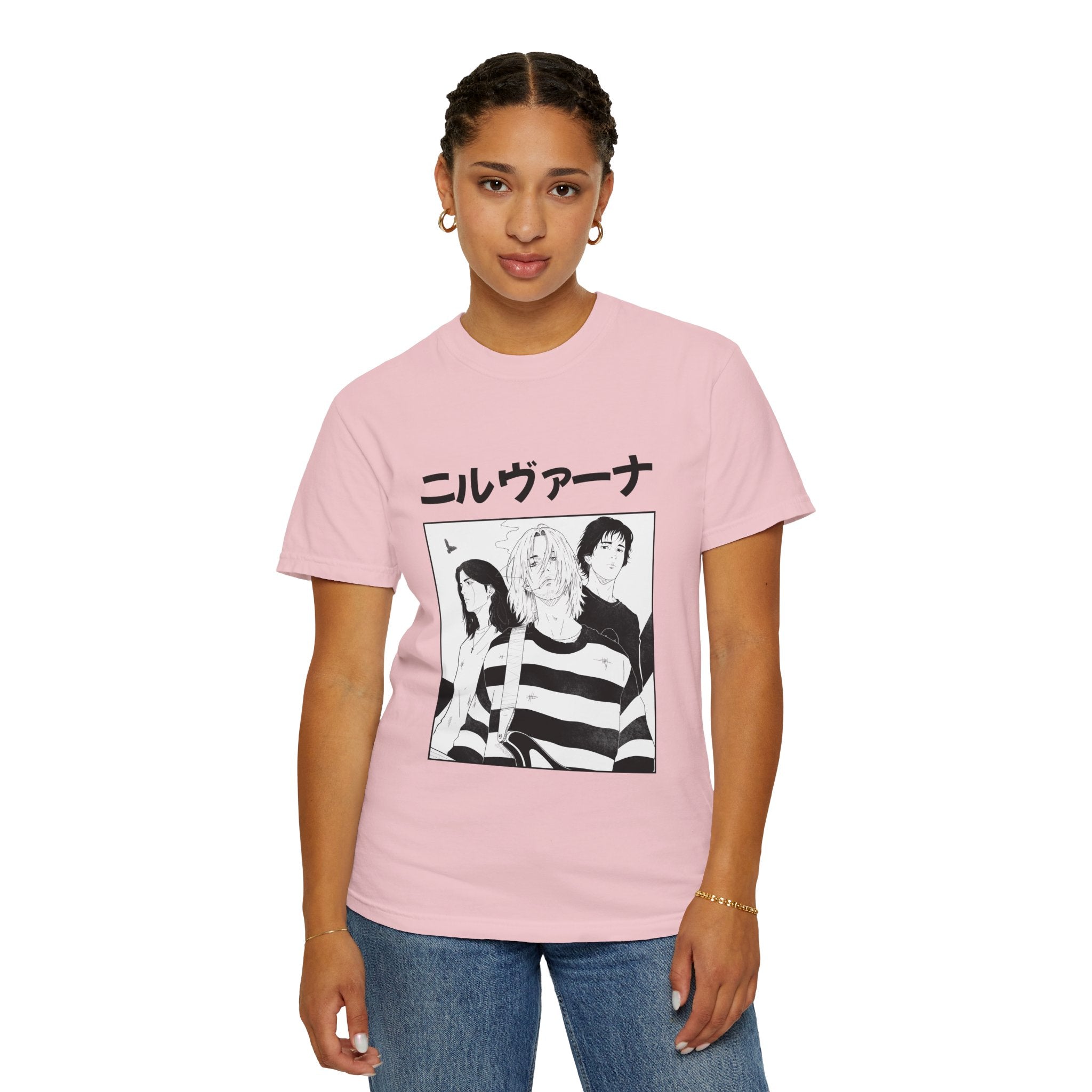 Nirvana Manga Band Tee — Graphic T-Shirt