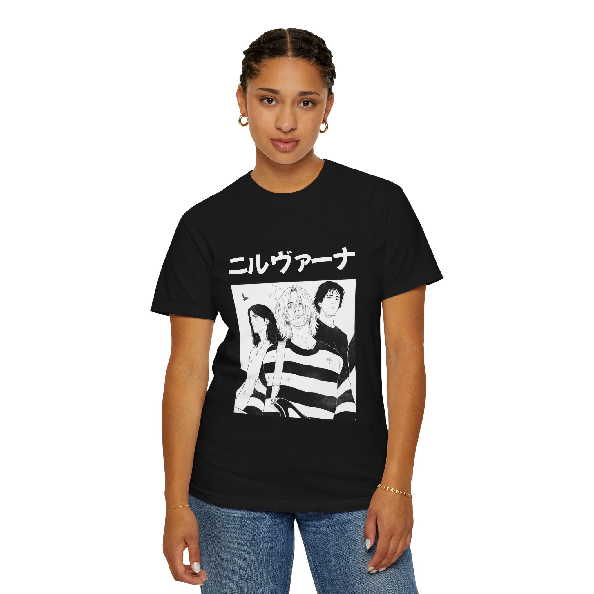 Nirvana Manga Band Tee — Graphic T-Shirt