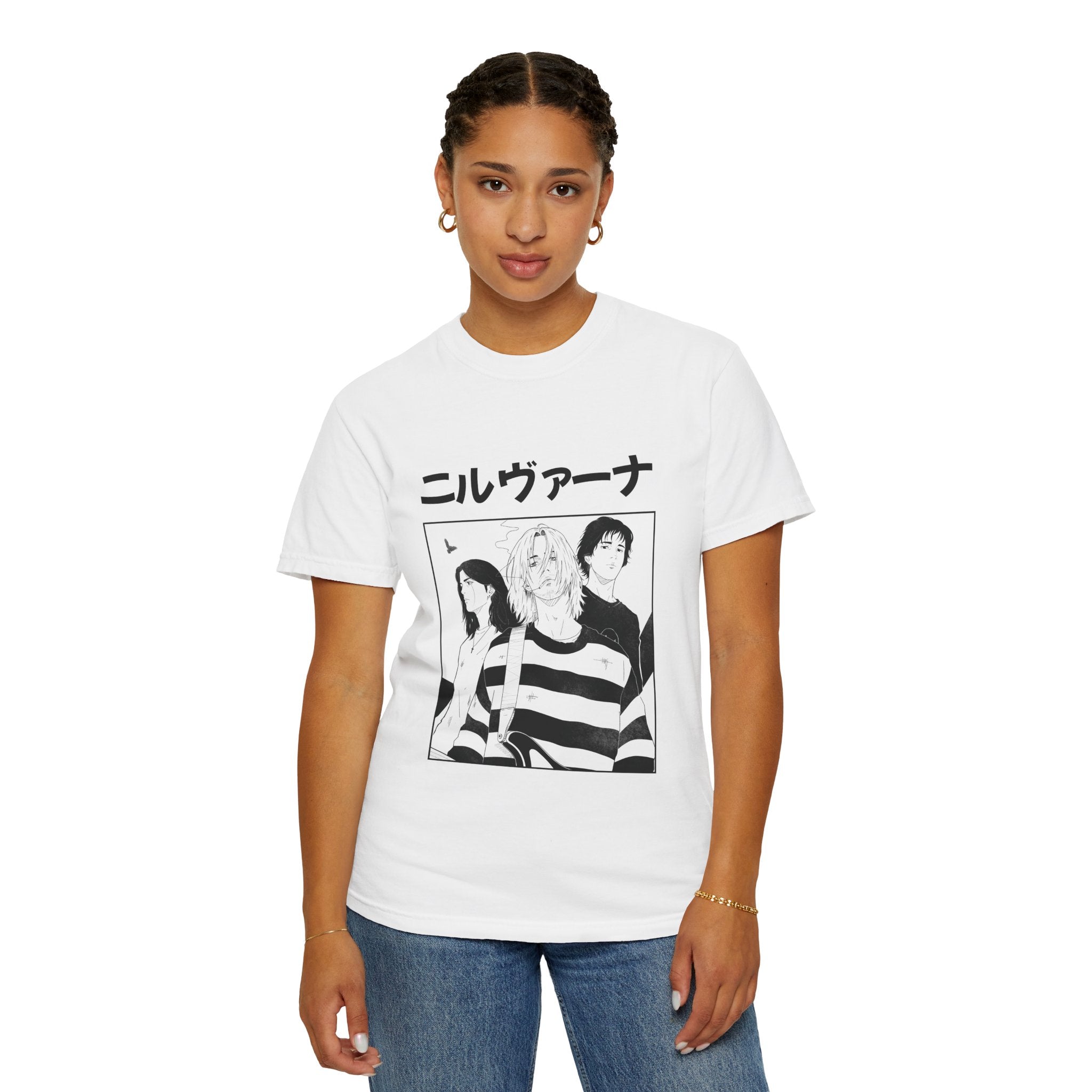 Nirvana Manga Band Tee — Graphic T-Shirt