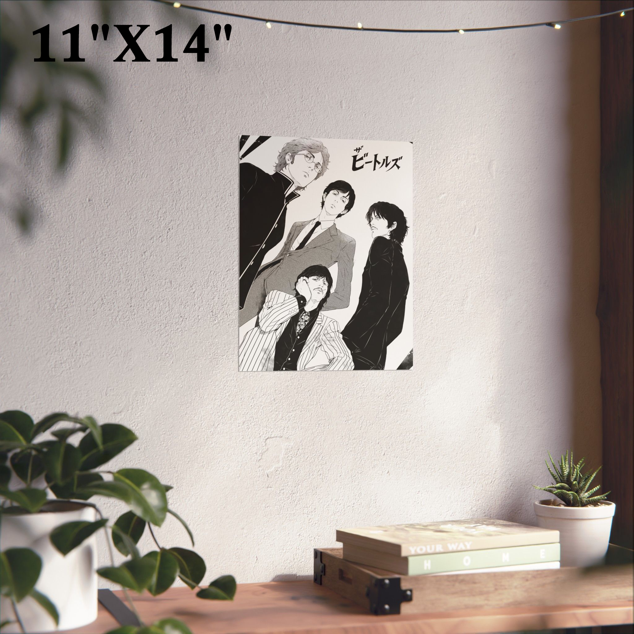 The Beatles Manga Poster — Matte Vertical Wall Art