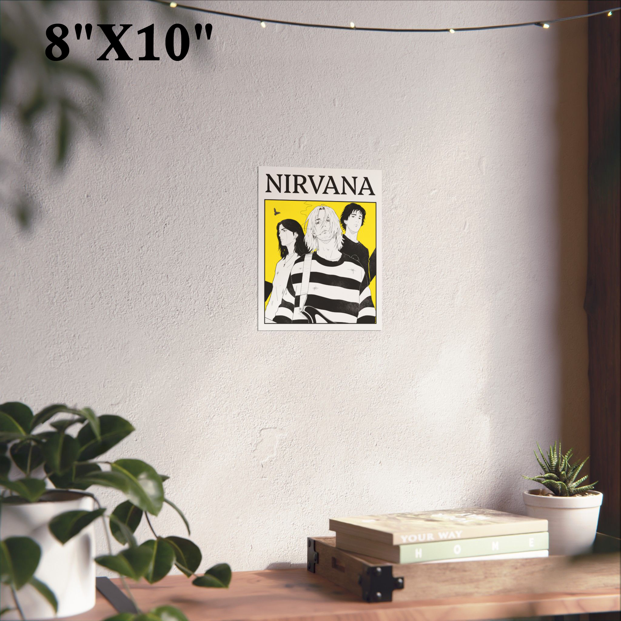 Nirvana Manga Band Poster — Matte Vertical Rock Wall Art